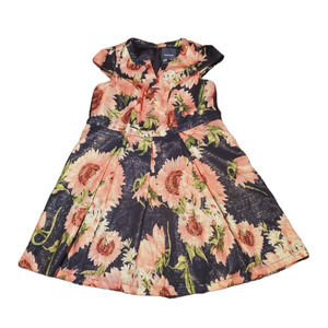 ModCloth Floral Midi Dress Short Sleeve A-Line Pink Blue Women Plus Size 18